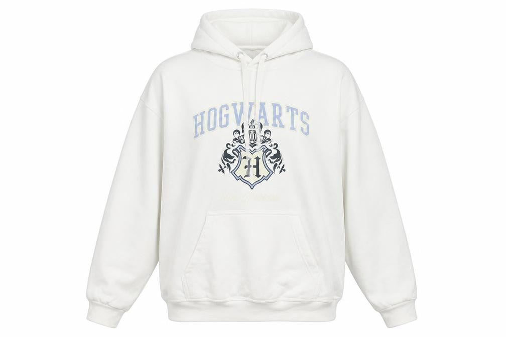 Bioworld Women’s White Hogwarts Pullover Hoodie Medium Harry Potter