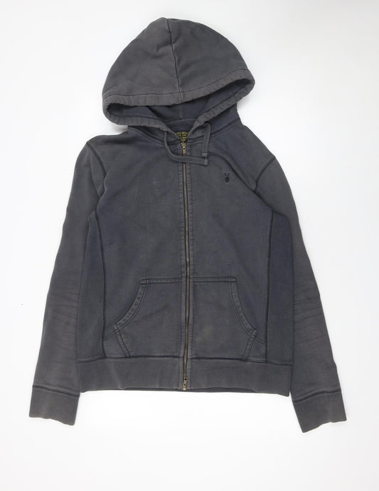 Mens UK L Regular AllSaints Grey Full Zip Hoodie