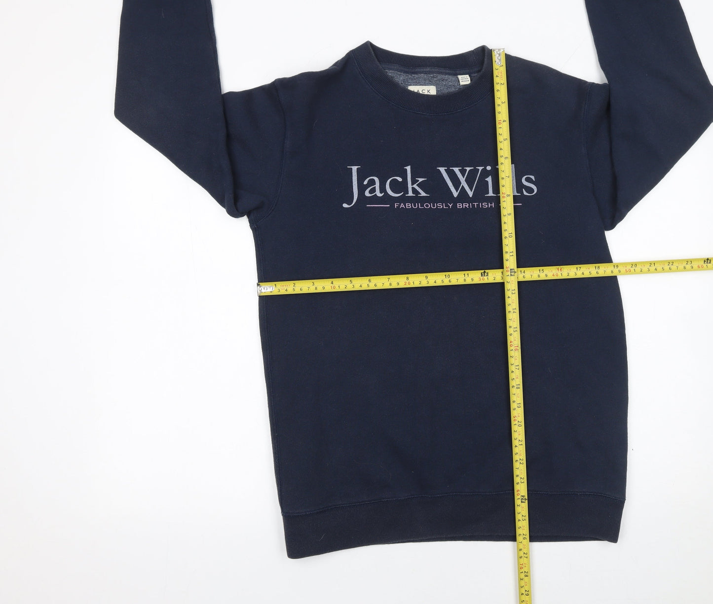 Jack Wills Womens Navy Blue Logo Crew Neck Sweatshirt UK 8