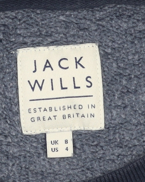 Jack Wills Womens Navy Blue Logo Crew Neck Sweatshirt UK 8