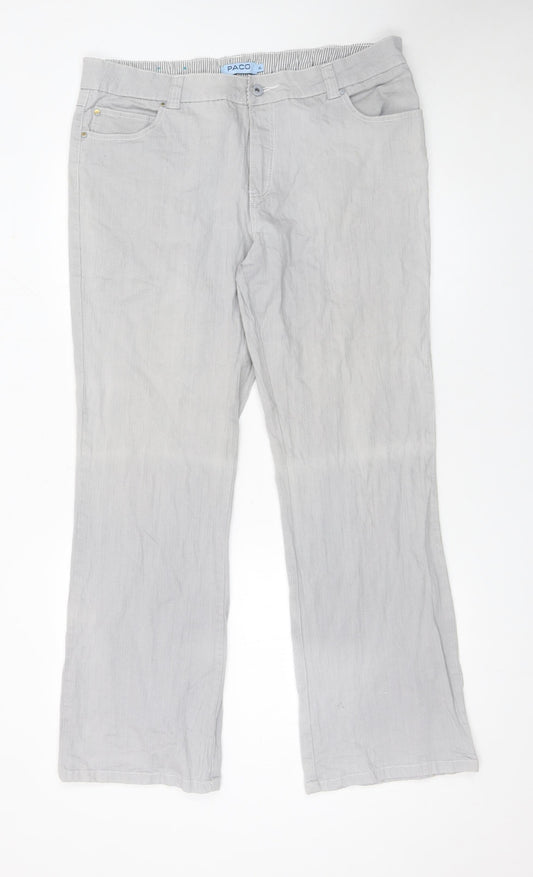 Paco Women’s Grey Stretch Denim Straight Trousers XL