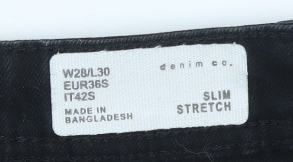 Denim Co. Men's Black Slim Stretch Jeans W28 L30