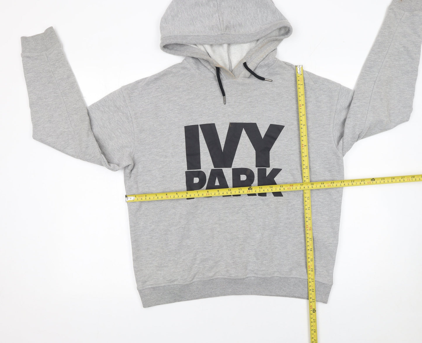 Ivy Park Women's Grey Pullover Hoodie Small Logo Cotton Blend
