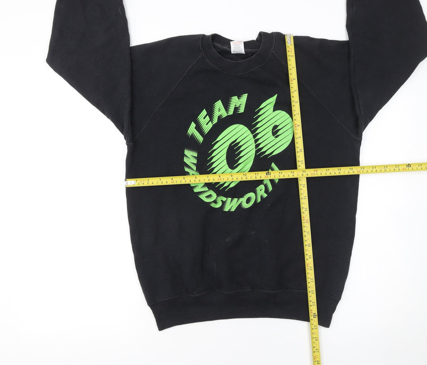 Fruit of the Loom Men's Black Crew Neck Sweatshirt M Team Wandsworth 06 Print