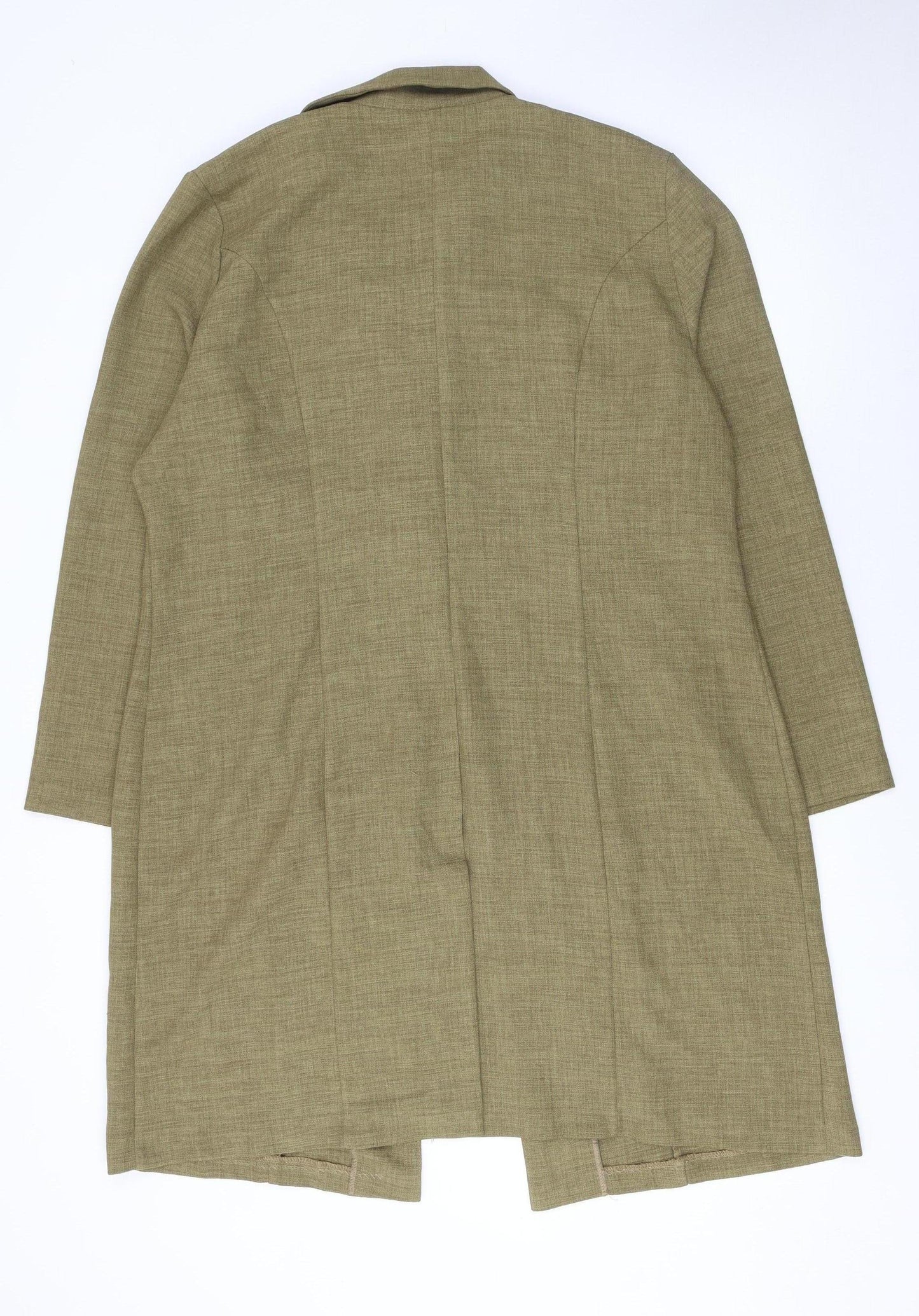 Mish Mash Womens Beige Long Blazer Coat GB 18/20 Single Breasted Wool Blend