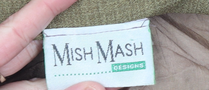 Mish Mash Womens Beige Long Blazer Coat GB 18/20 Single Breasted Wool Blend