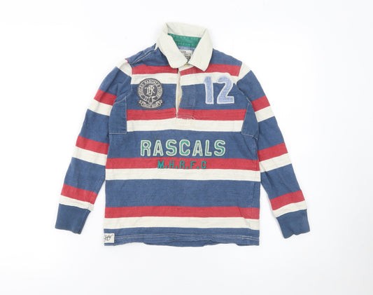 Joules Boys Multicoloured Striped Rugby Polo Shirt 7 Years Long Sleeve
