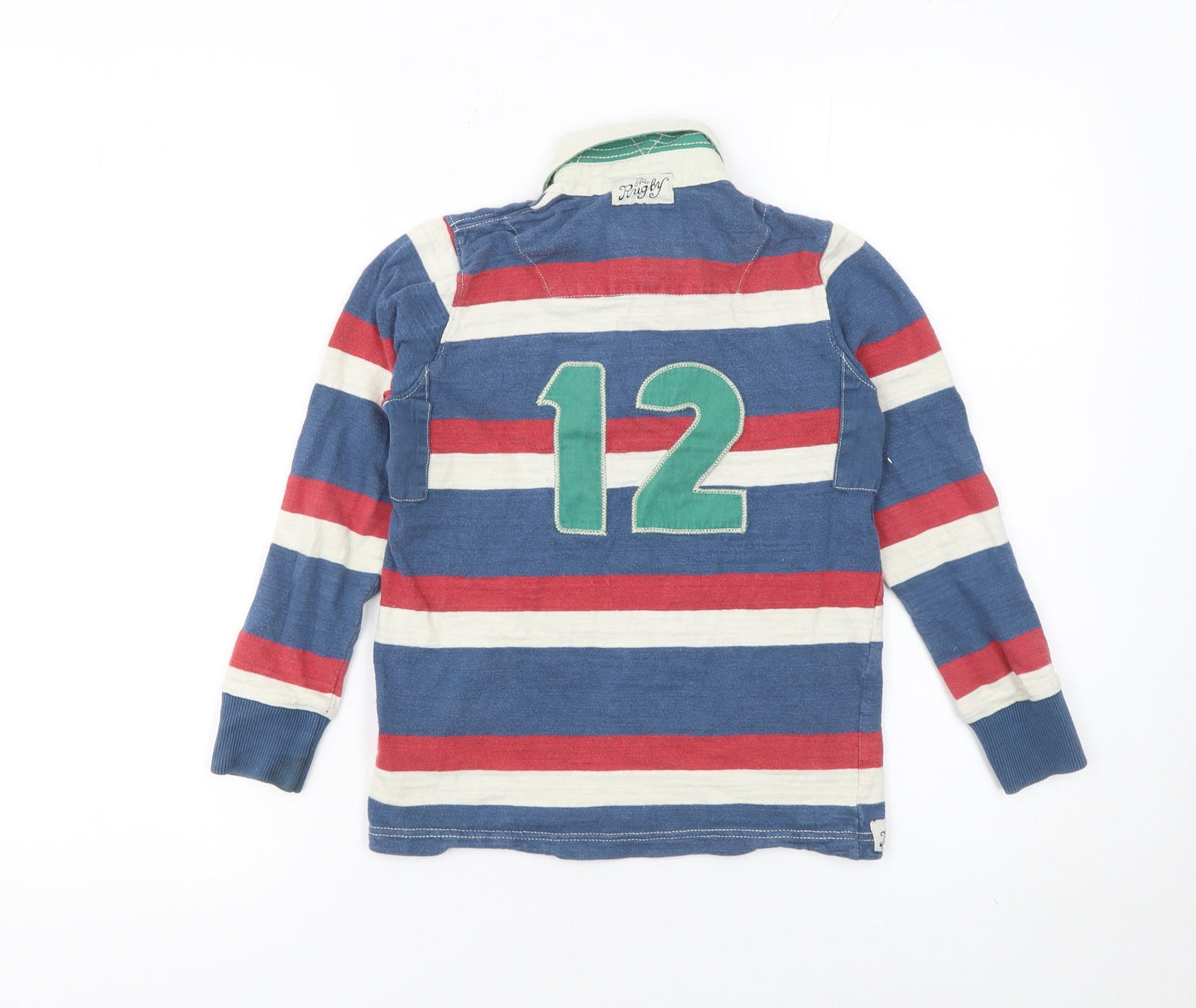 Joules Boys Multicoloured Striped Rugby Polo Shirt 7 Years Long Sleeve