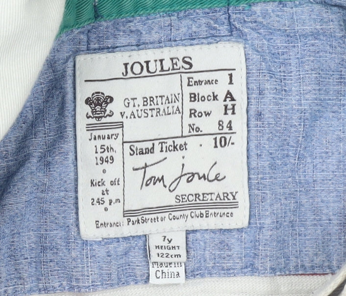Joules Boys Multicoloured Striped Rugby Polo Shirt 7 Years Long Sleeve