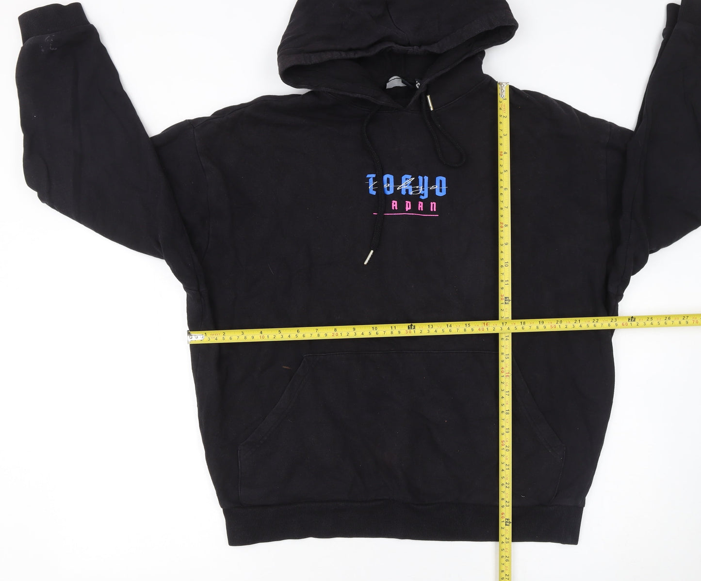 ASOS DESIGN Men's Black Tokyo Japan Dragon Graphic Pullover Hoodie Size M