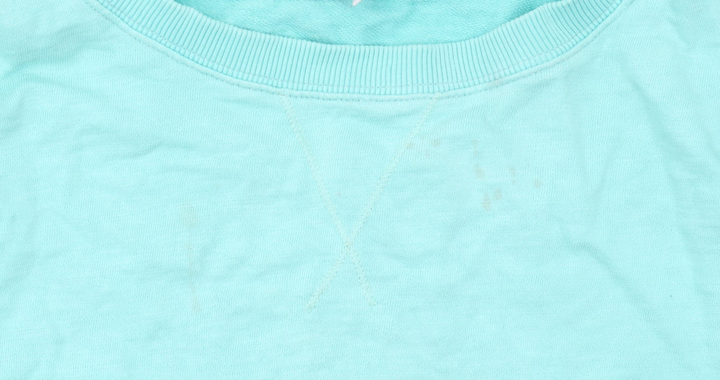 Next Women’s Blue Pullover Sweatshirt L Cotton Crew Neck Casual
