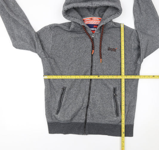 Mens UK L Regular Superdry Grey Full Zip Hoodie