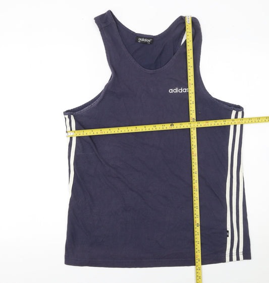 Adidas Men's Blue Tank Top L Sports Gym Training Vest