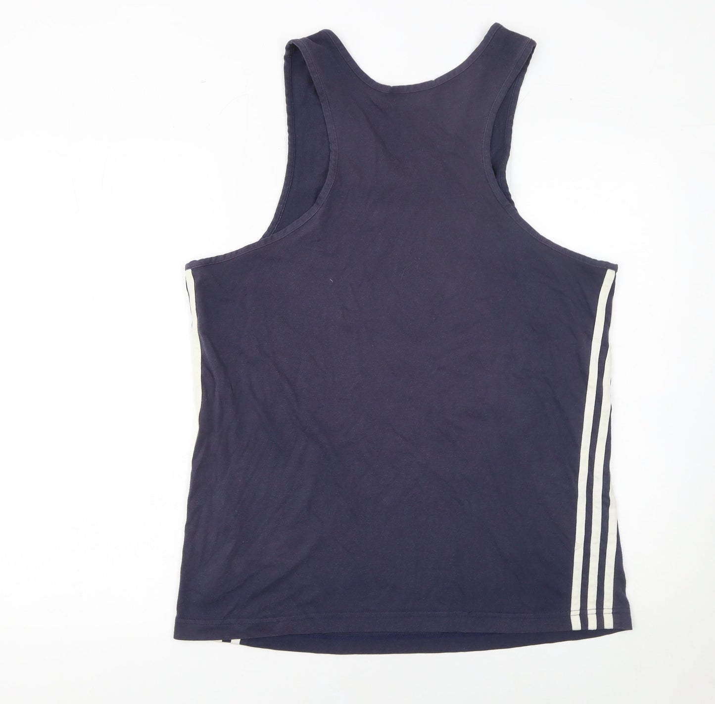 Adidas Men's Blue Tank Top L Sports Gym Training Vest