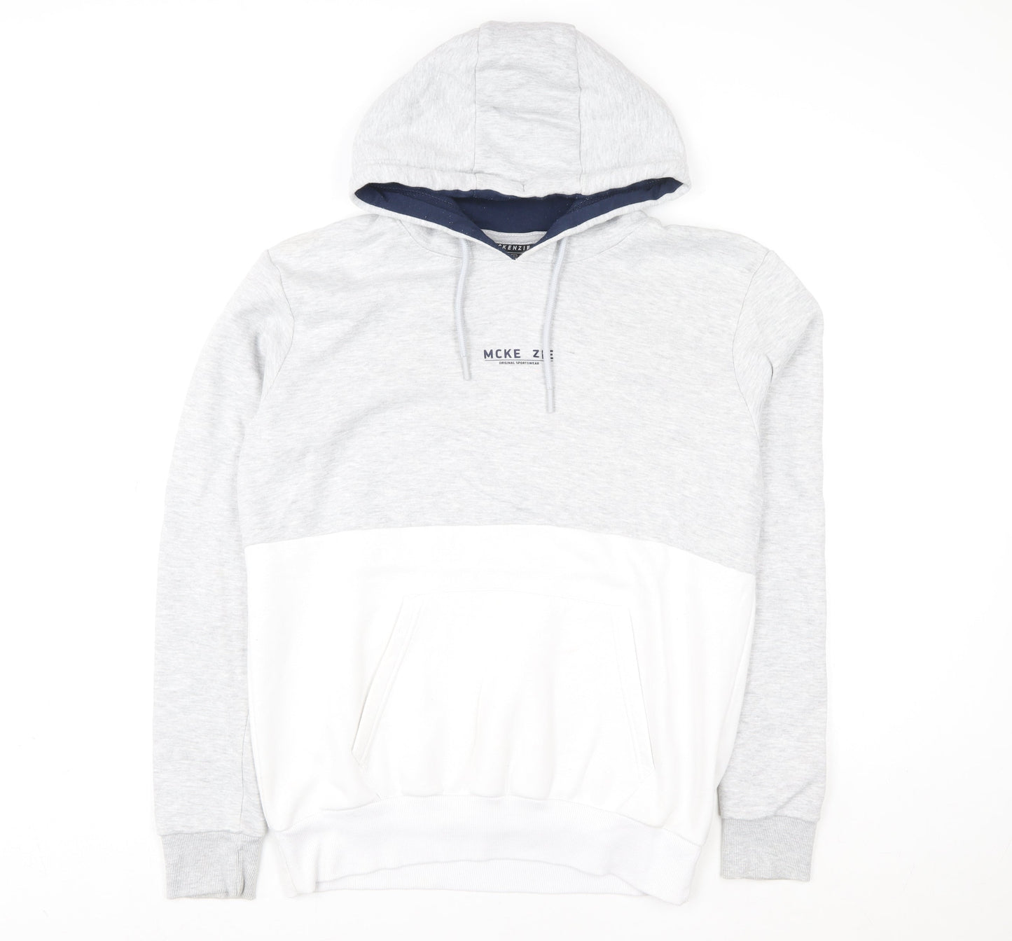 Mens UK XL Regular McKenzie Grey Pullover Hoodie