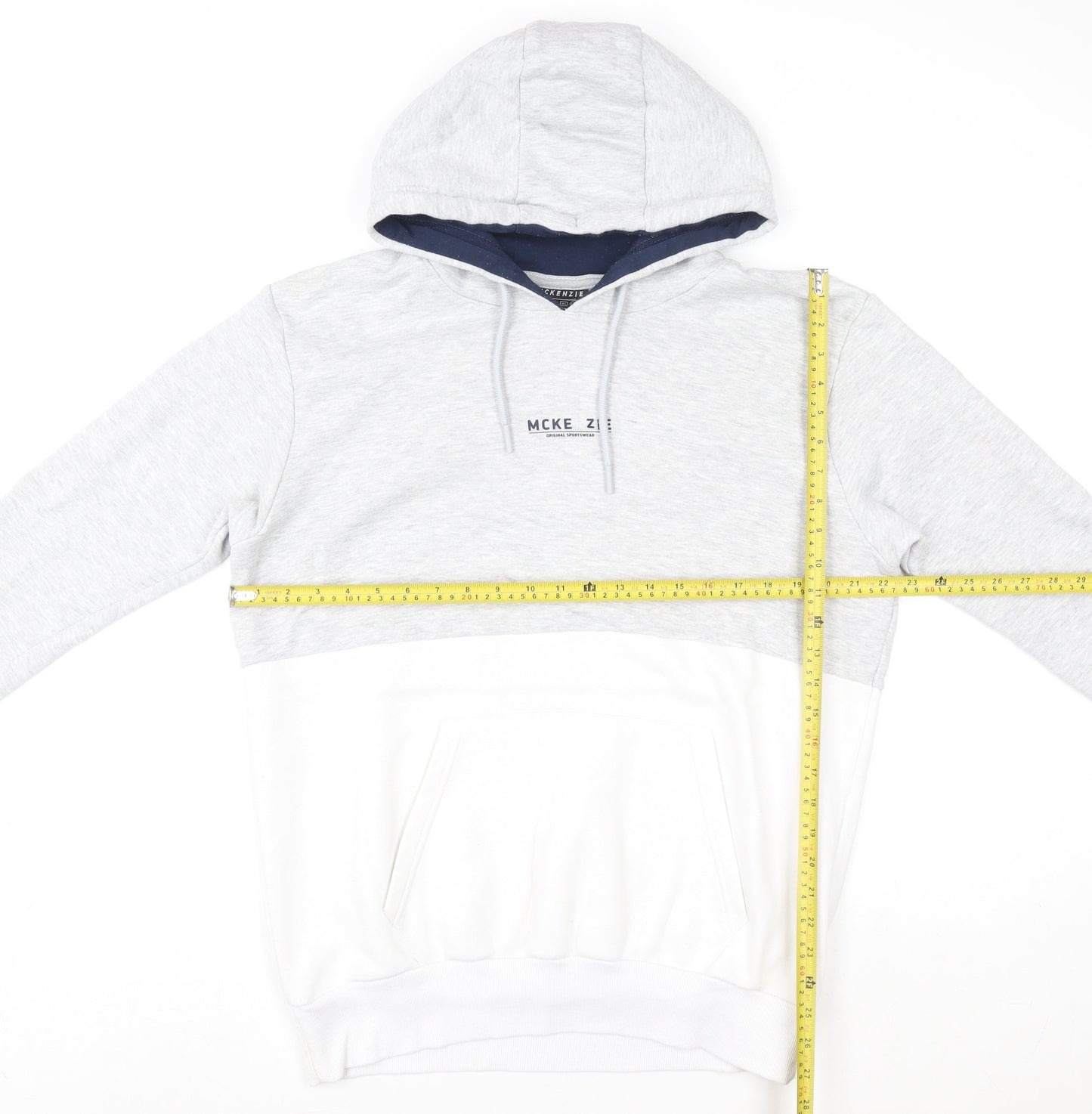 Mens UK XL Regular McKenzie Grey Pullover Hoodie