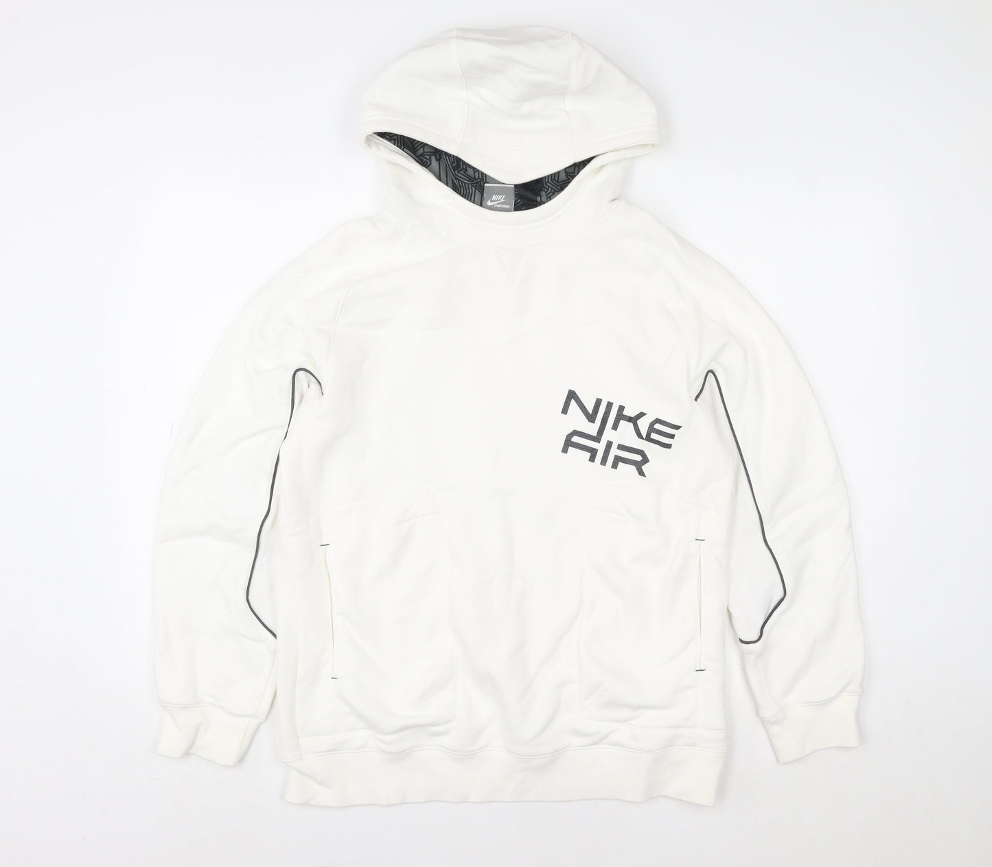 Mens UK XL Regular Nike White Pullover Hoodie