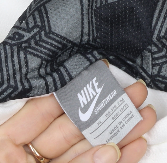 Mens UK XL Regular Nike White Pullover Hoodie