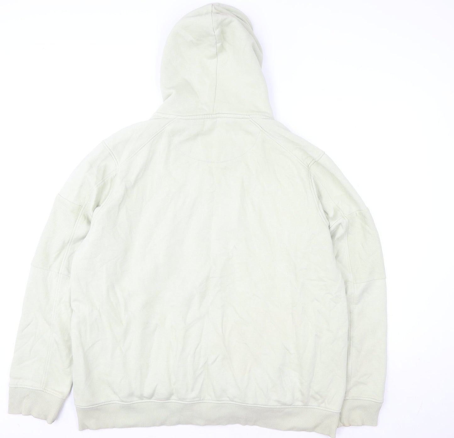 Tu Man Beige XL Hooded Full Zip Cotton Blend Men's Lightweight Jacket