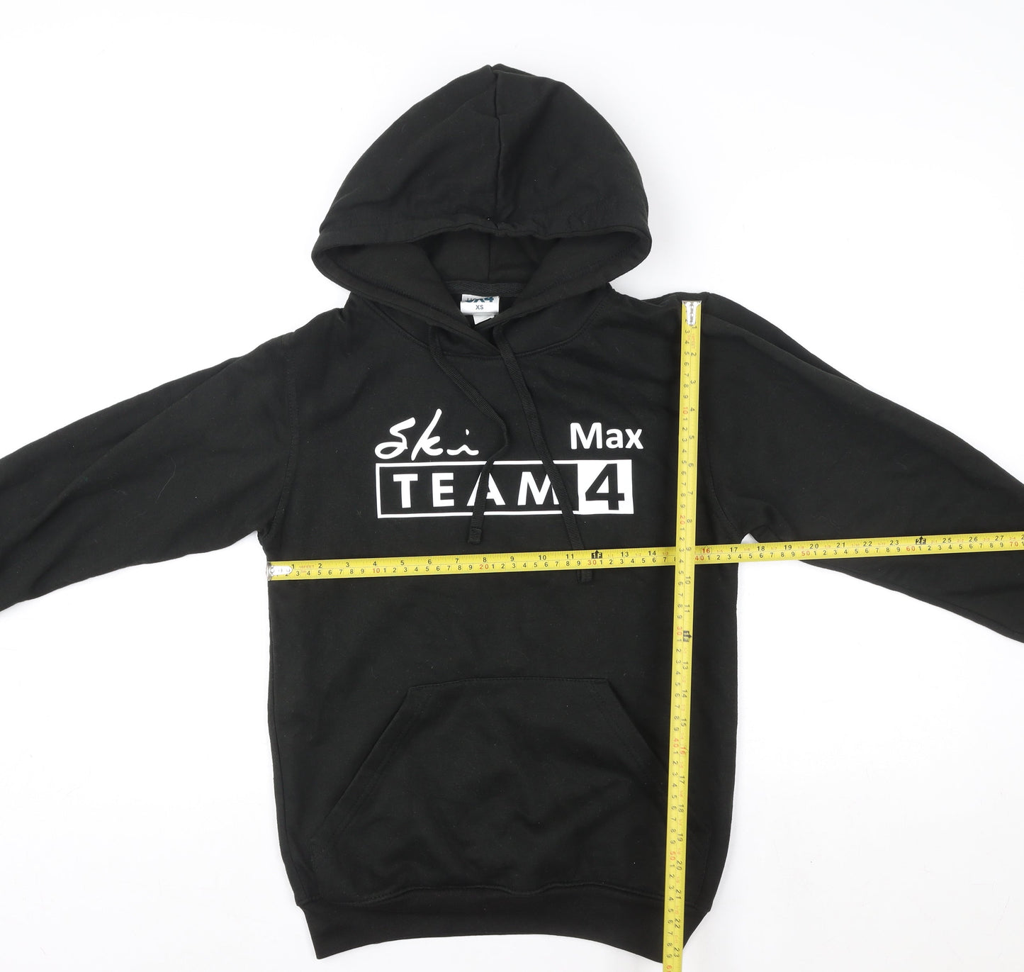 Uneek Mens Black Ski Team Hoodie XS Pullover Fleece