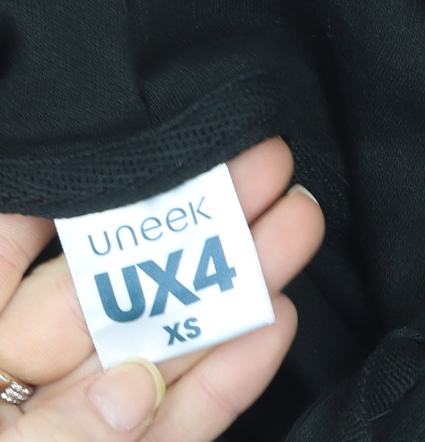 Uneek Mens Black Ski Team Hoodie XS Pullover Fleece