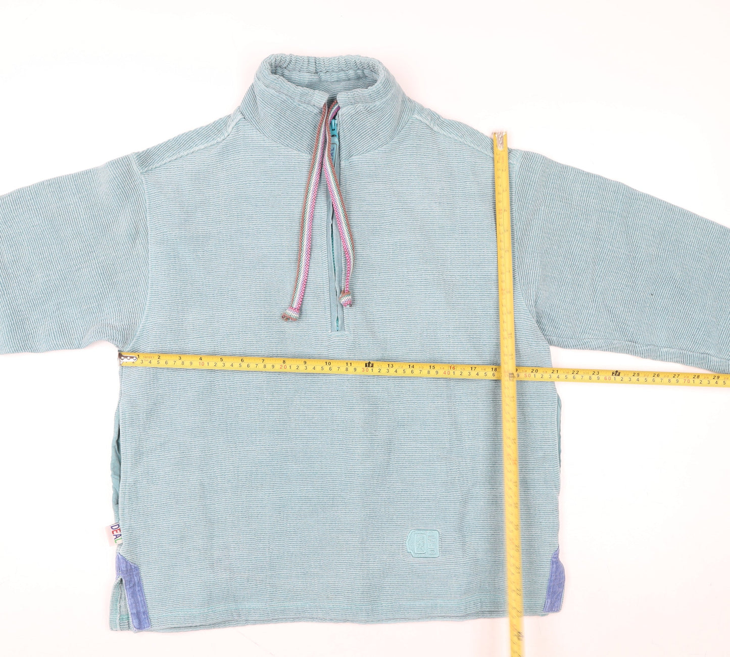 Deal Women’s Blue 1/4 Zip Hoodie Pullover L Cotton Casual Top