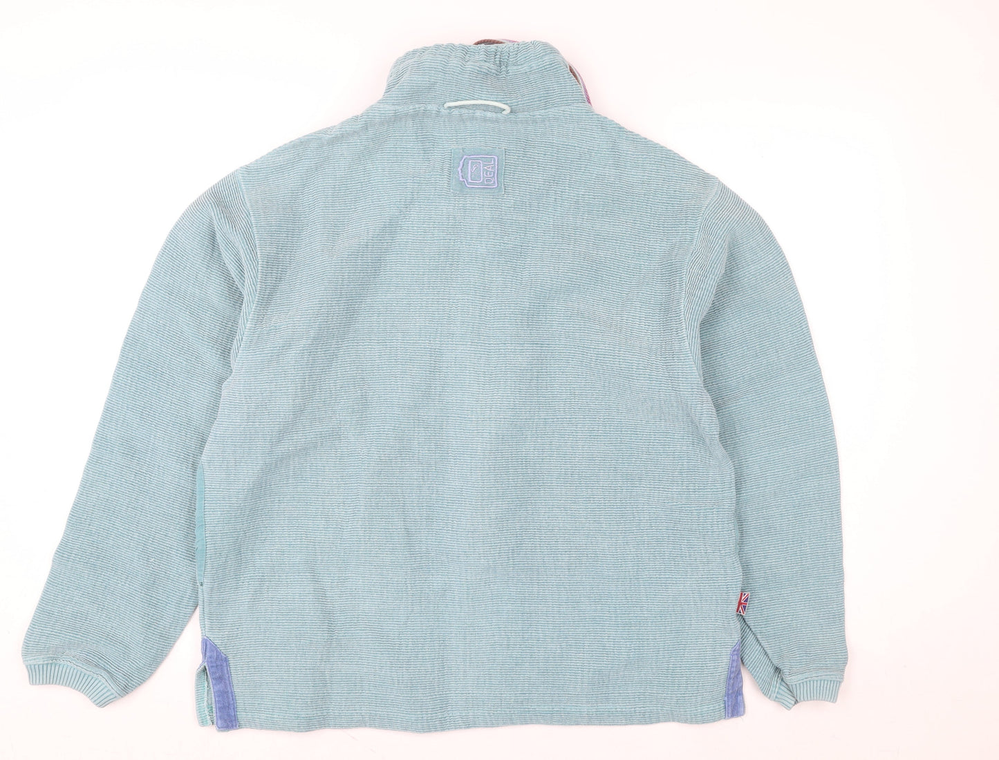 Deal Women’s Blue 1/4 Zip Hoodie Pullover L Cotton Casual Top