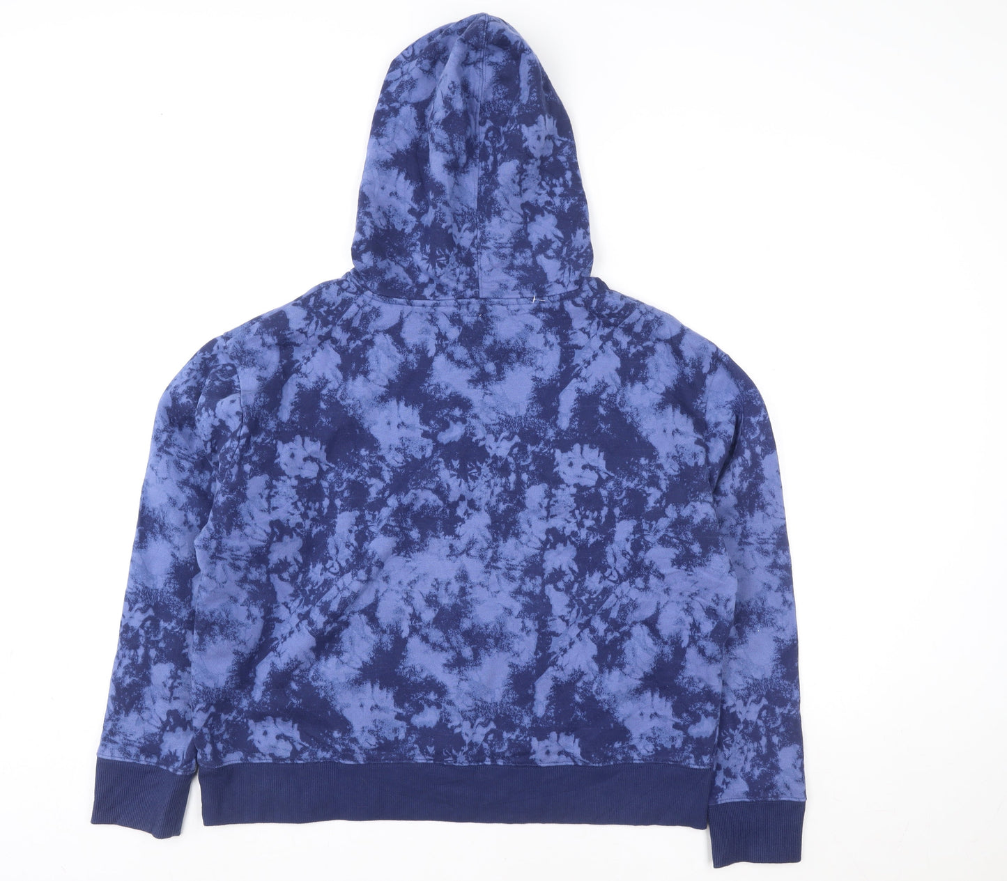 Champion Womens Blue Tie-Dye Pullover Hoodie Size L Cotton Blend