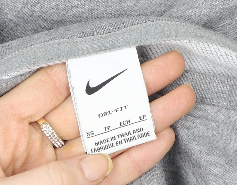 Nike Womens Grey XS Pullover Crew Neck Dri-FIT Sweatshirt
