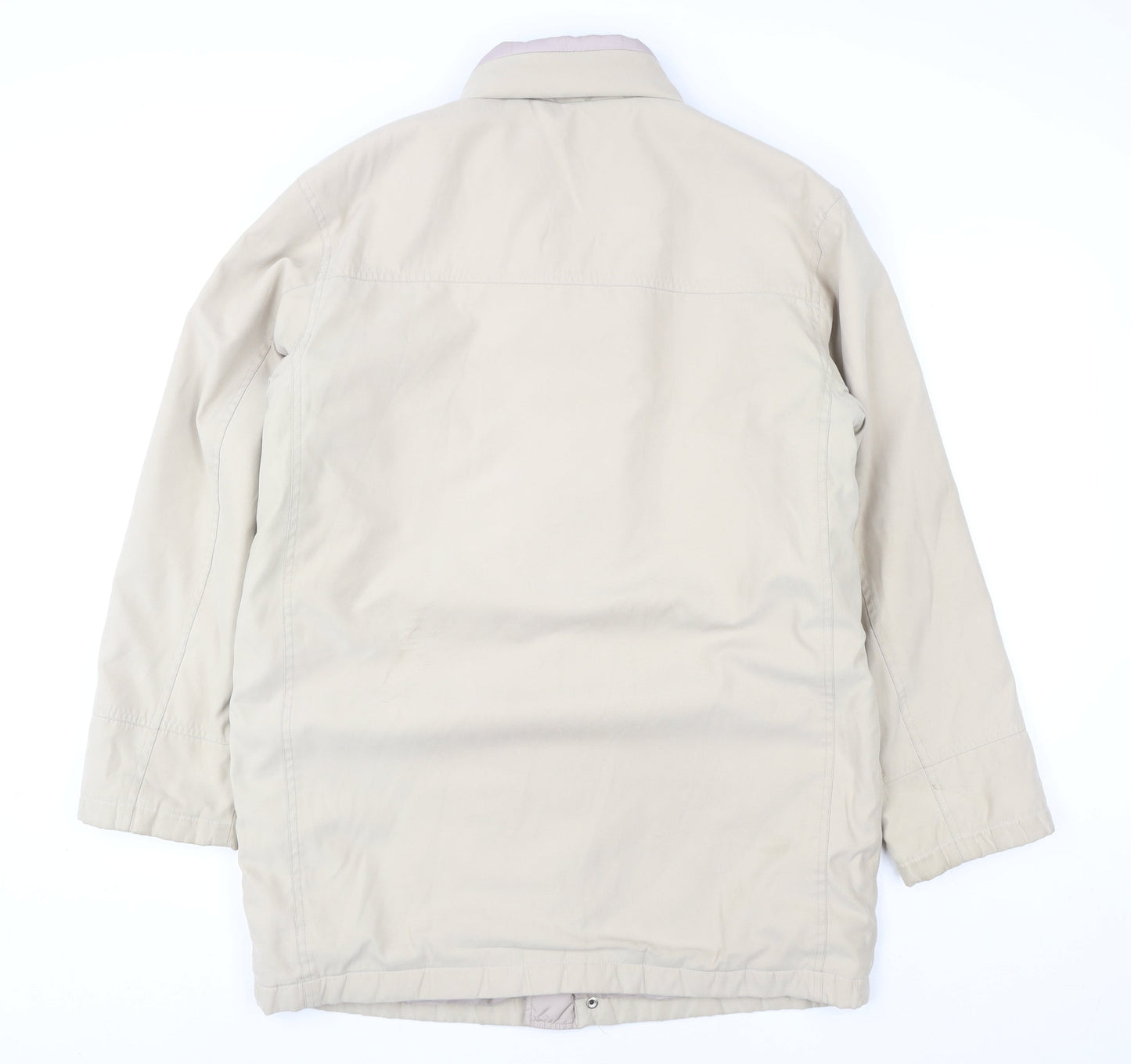 BHS Women Beige Long Parka Jacket Size S Polyester Padded