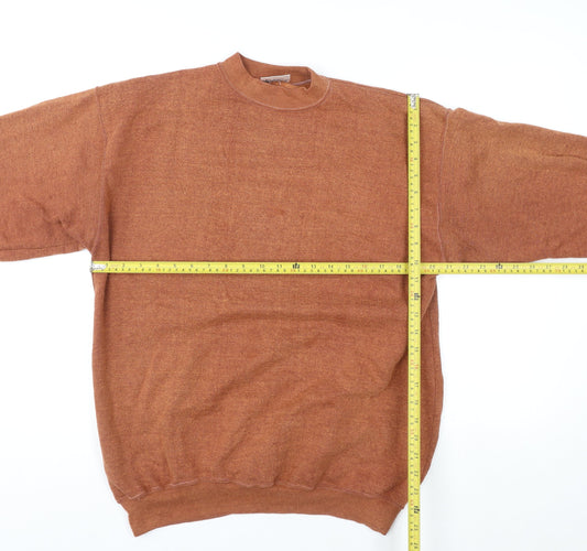 Giordano Men's Brown Crew Neck Knit Vintage Sweatshirt Size L
