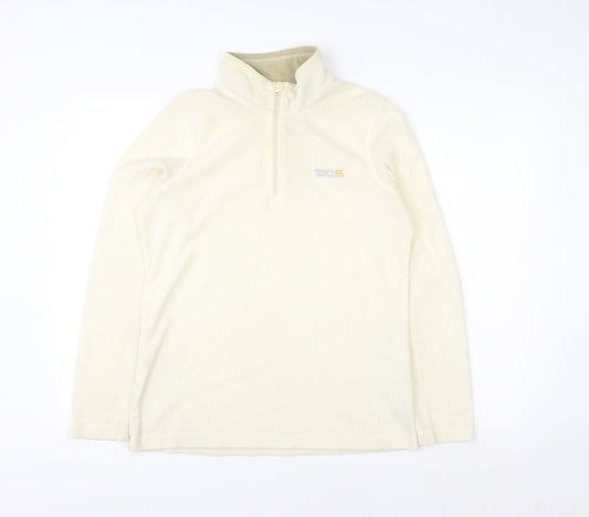 Regatta Great Outdoors Women Beige Fleece 1/4 Zip Pullover UK 10
