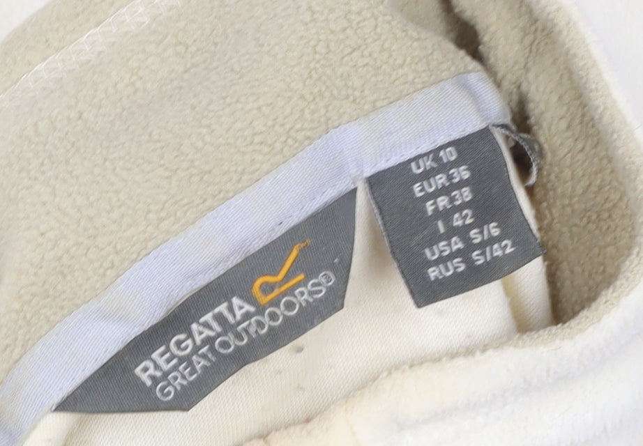 Regatta Great Outdoors Women Beige Fleece 1/4 Zip Pullover UK 10