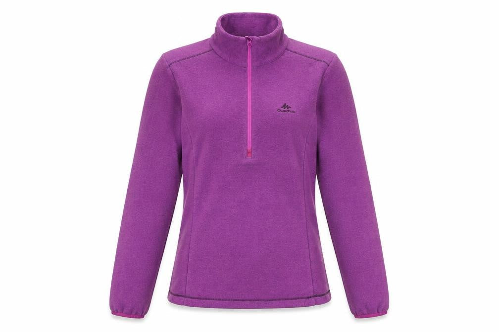 Quechua Women's Purple 1/2 Zip Fleece Pullover Hiking Sweatshirt Size M