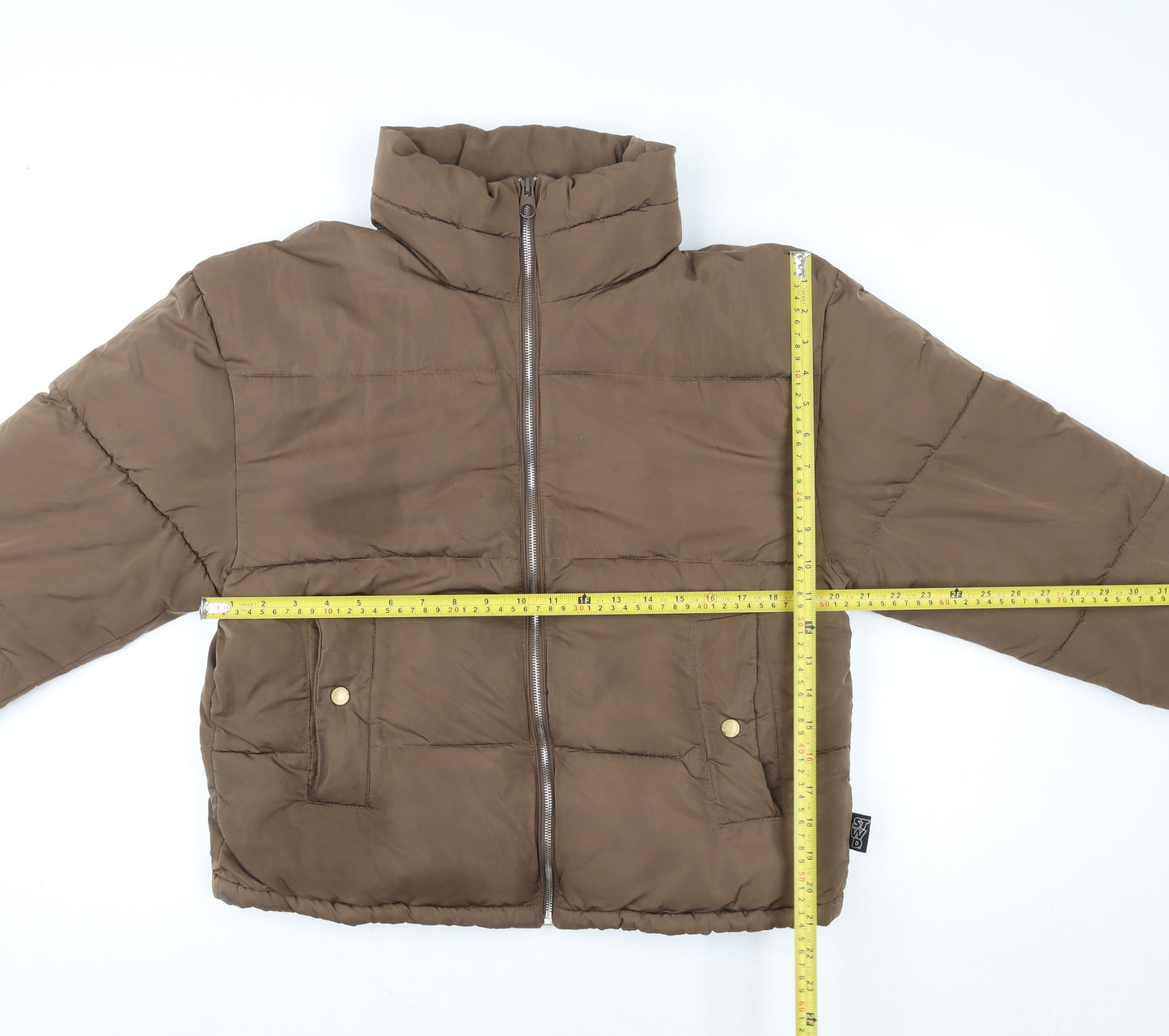 Pull & Bear Womens Brown Puffer Jacket Size S Polyester Winter Coat