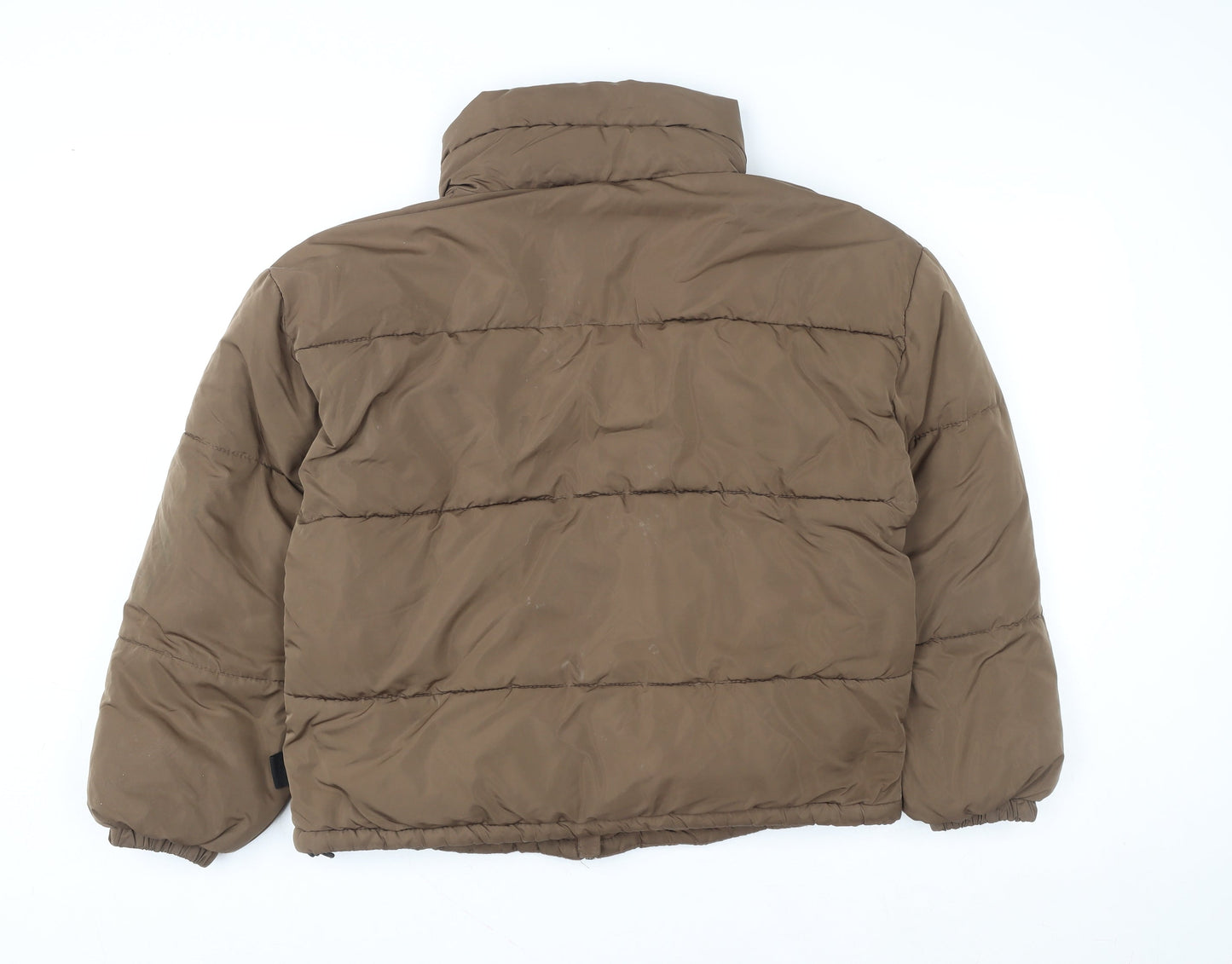 Pull & Bear Womens Brown Puffer Jacket Size S Polyester Winter Coat