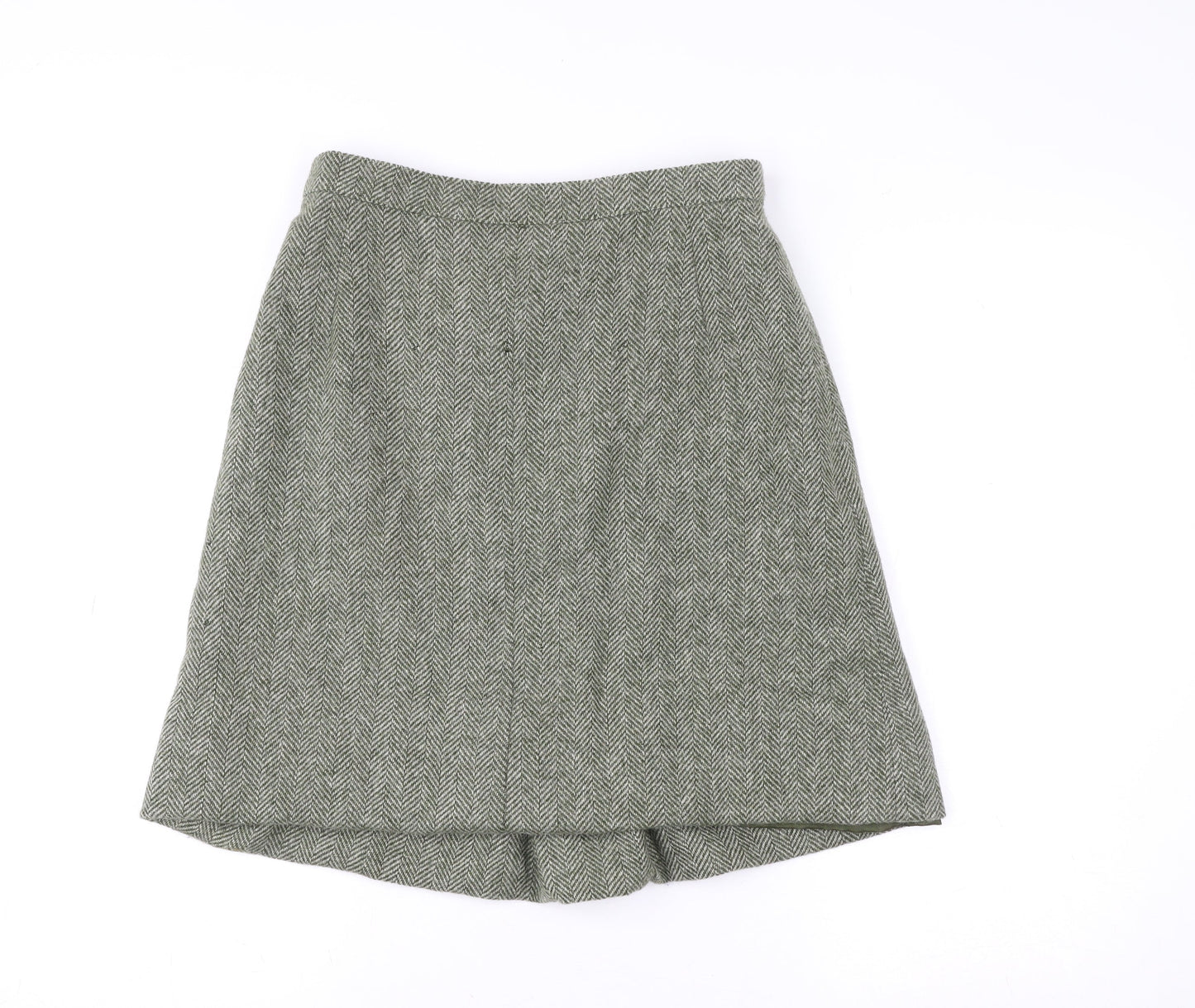 Dorene Womens Grey Wool Tweed A-Line Skirt Size 14