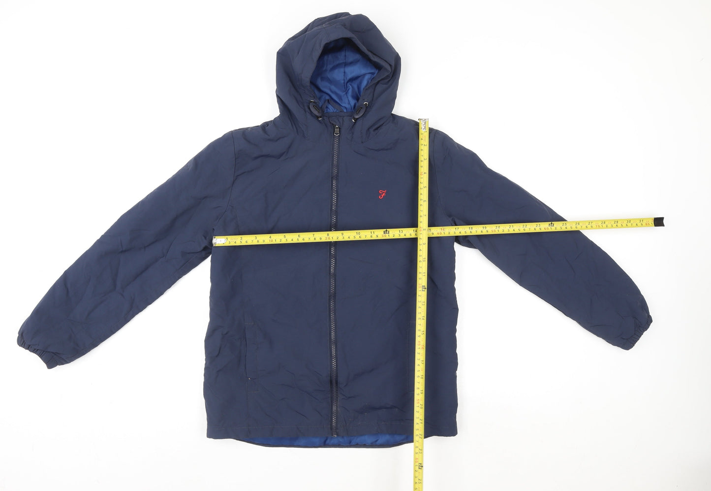 Farah Junior Boys Blue Hooded Puffer Jacket Age 12-13 Years Lightweight Zip Coat
