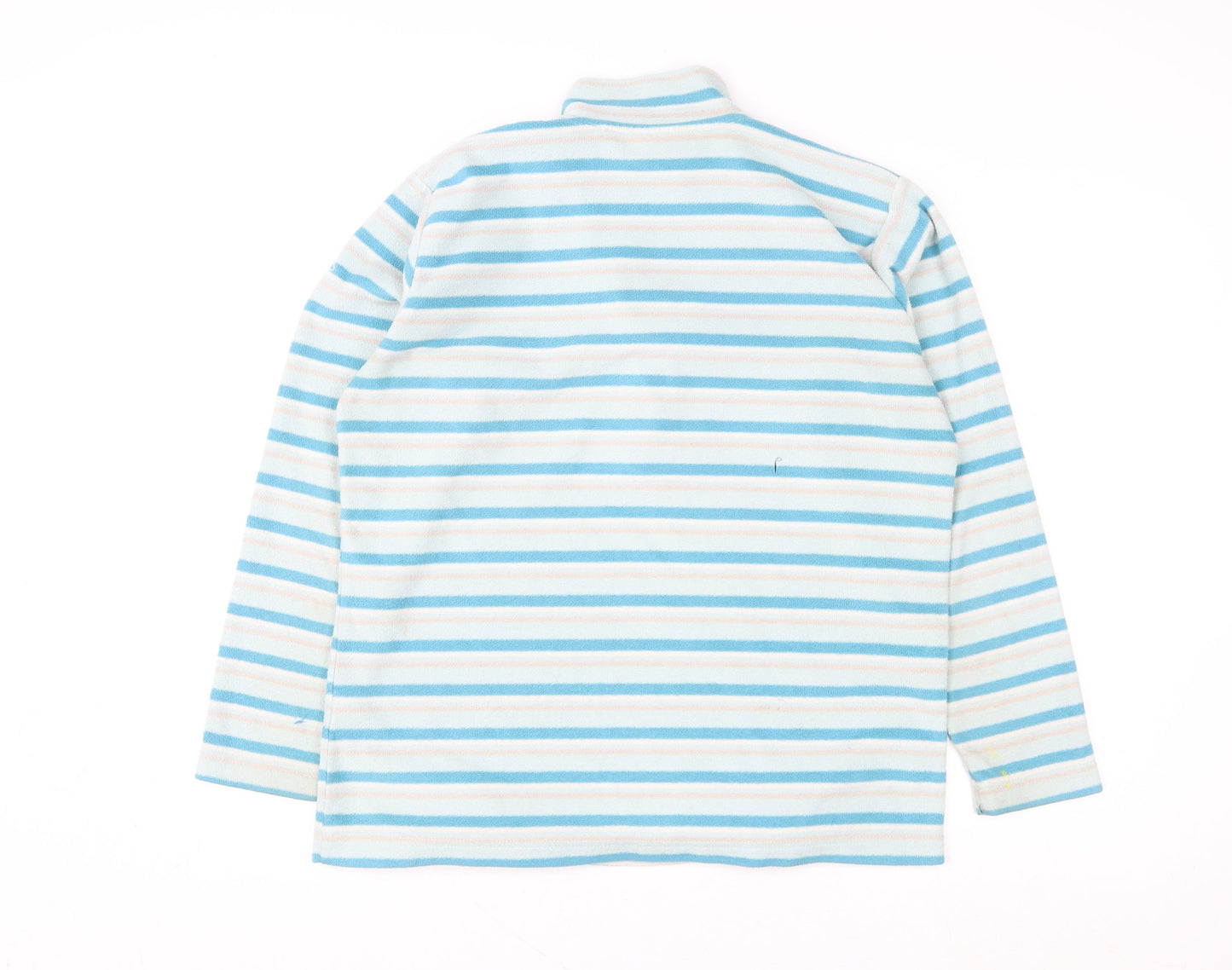 Craghoppers Women's Blue Striped Fleece Sweatshirt UK 16 1/2 Zip Pullover