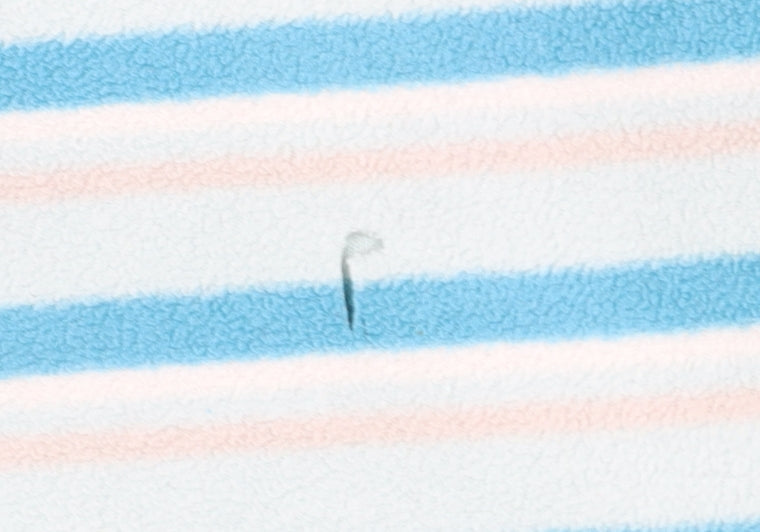 Craghoppers Women's Blue Striped Fleece Sweatshirt UK 16 1/2 Zip Pullover