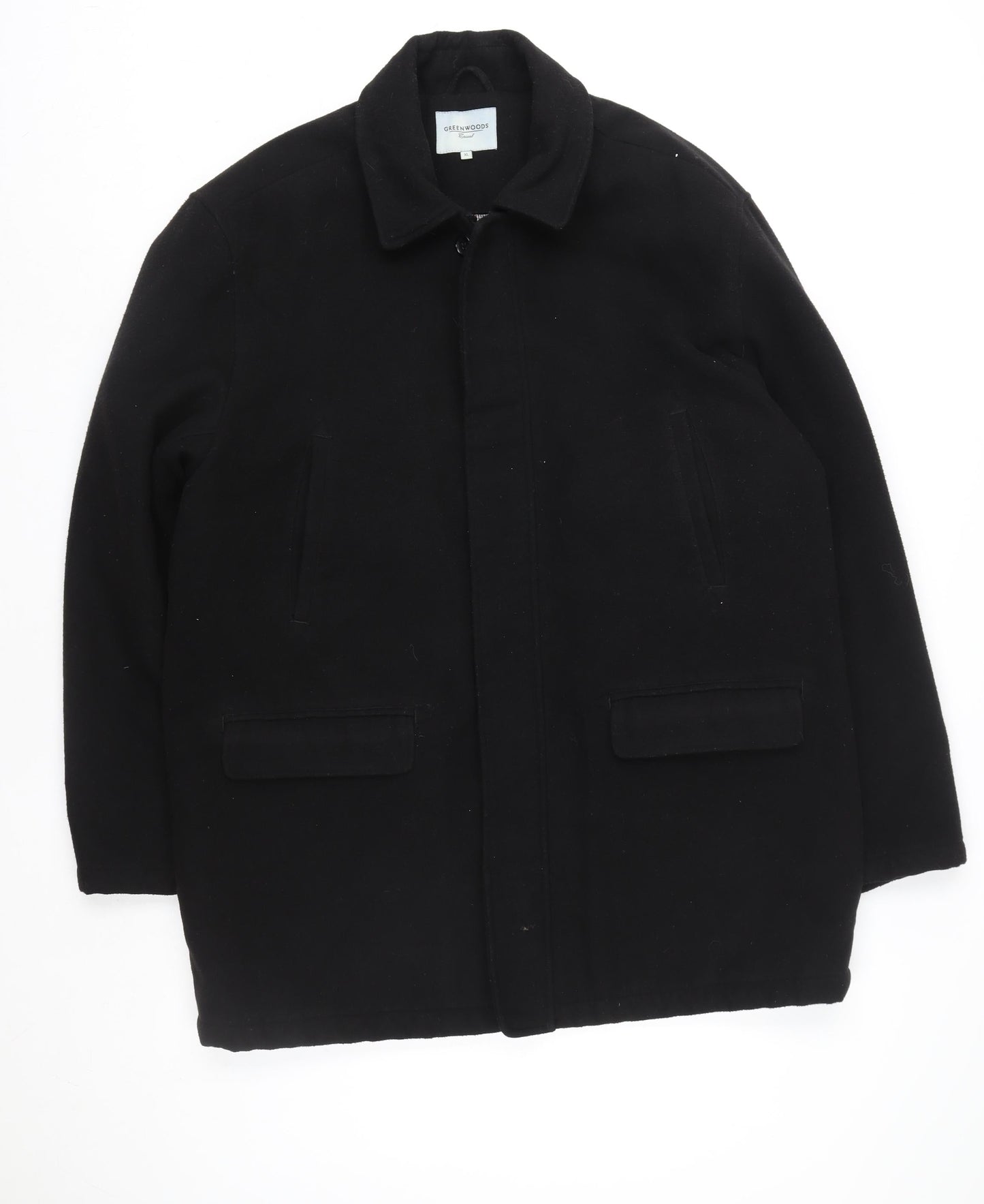 Marks and Spencer Women’s Black Wool Overcoat Size 10 Classic Style