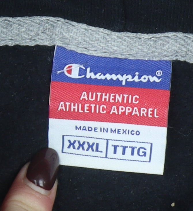 Mens UK 3XL Relaxed Champion Black Pullover Hoodie