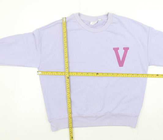 Vila Women Lilac Sweatshirt S Crew Neck Long Sleeve Casual