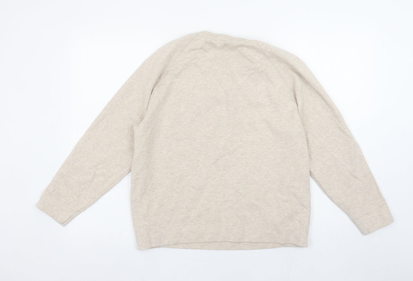 Peserico Women Beige Cotton Blend Pullover Sweatshirt Size 12