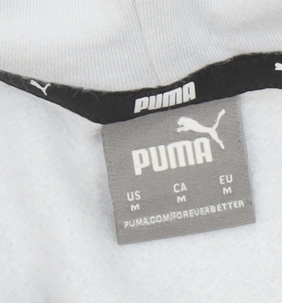 Puma Women Light Blue Pullover Hoodie Medium Hooded Sweatshirt Casual