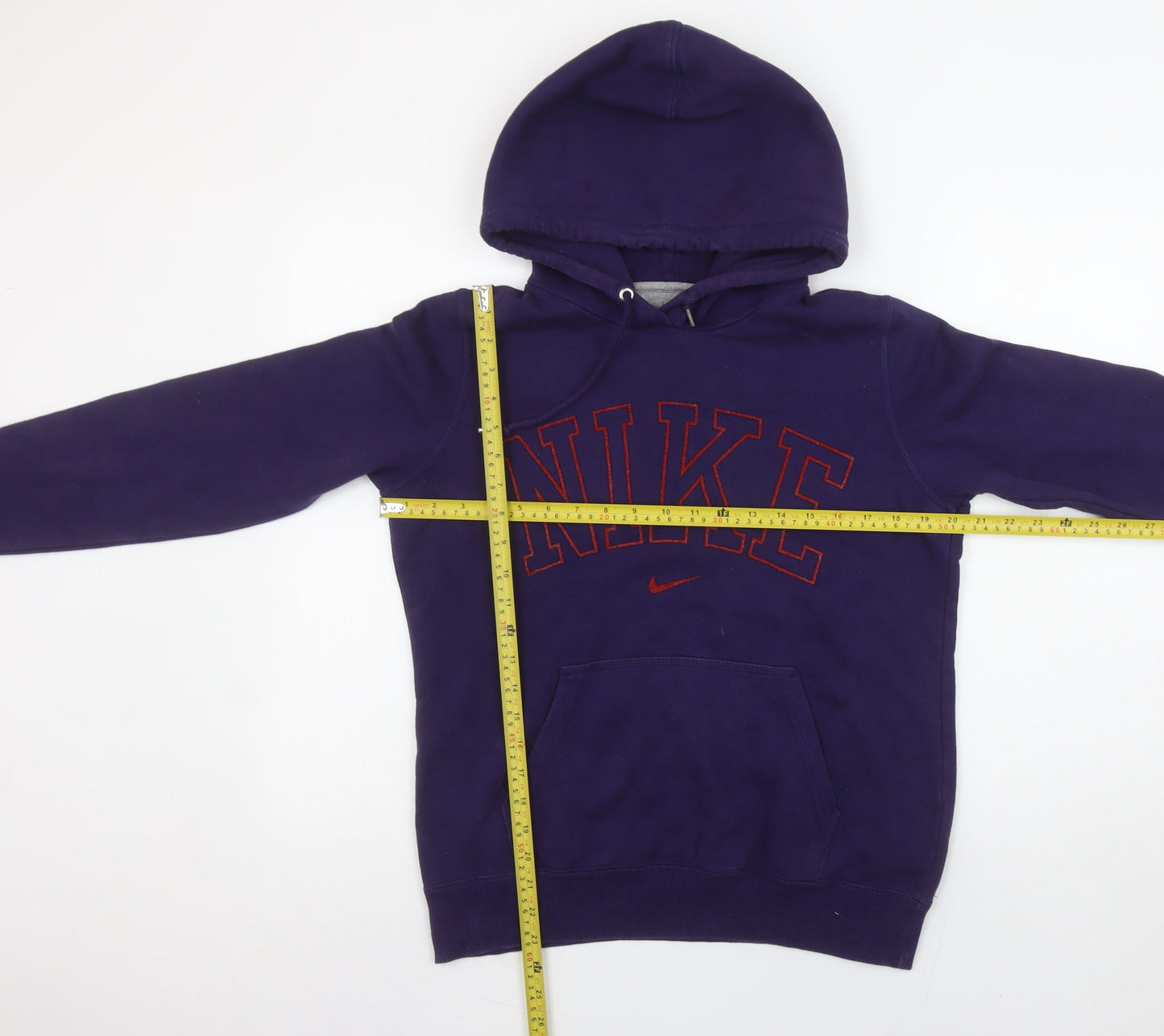 Nike Womens Purple Hoodie Medium Pullover Embroidered Logo Cotton Blend