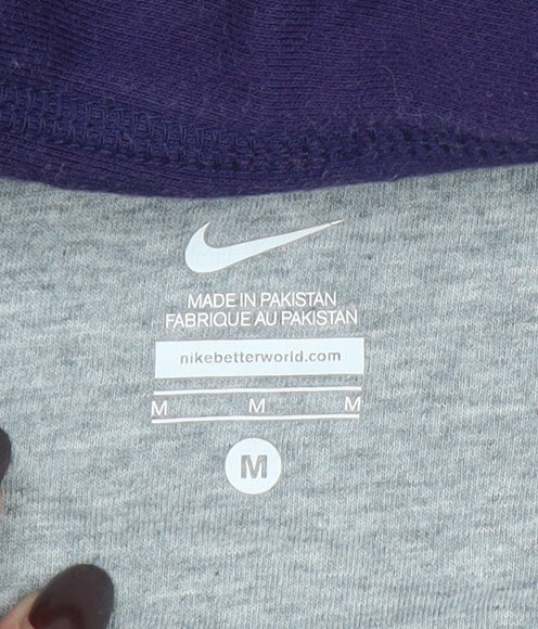 Nike Womens Purple Hoodie Medium Pullover Embroidered Logo Cotton Blend