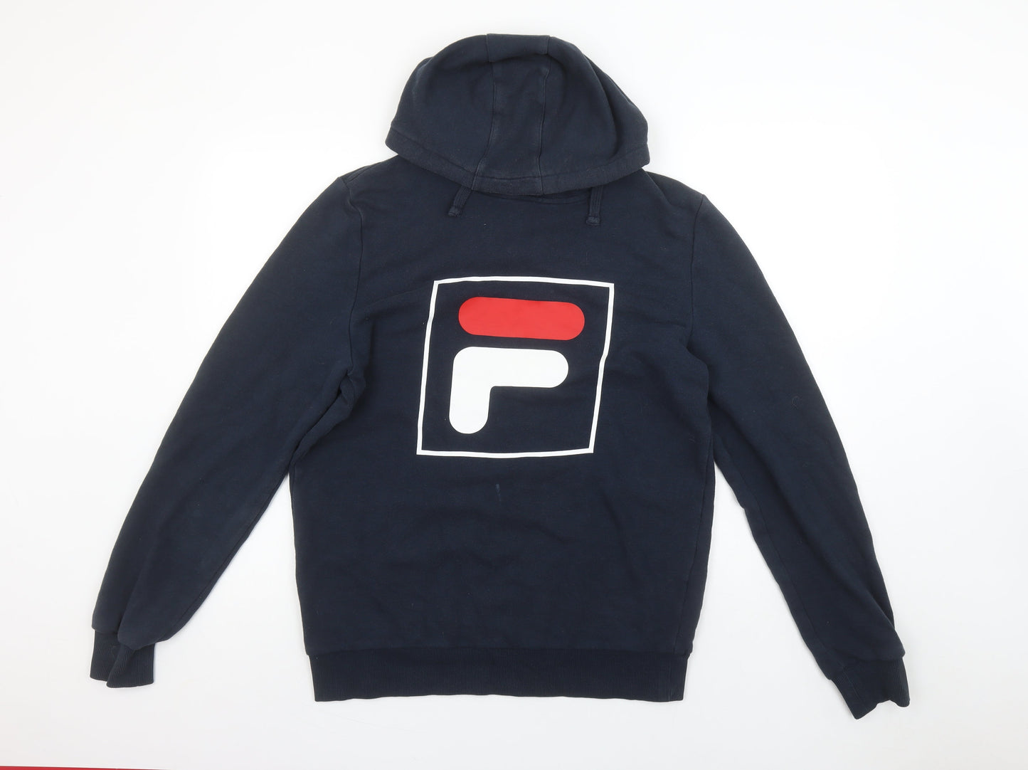 Mens UK L Regular FILA Blue Pullover Hoodie