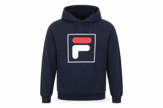 Mens UK L Regular FILA Blue Pullover Hoodie