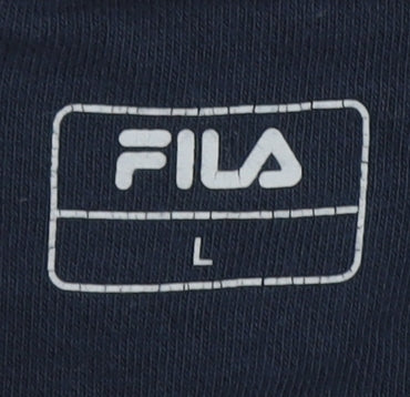 Mens UK L Regular FILA Blue Pullover Hoodie